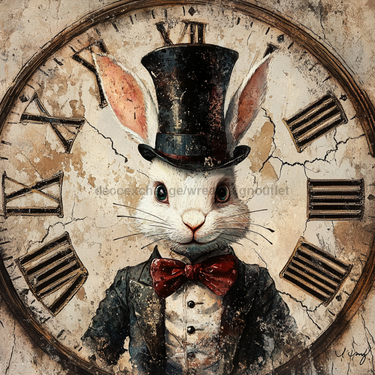 Easter Sign, Bunny in Hat, DCO-12683, Sign For Wreath, 10x10